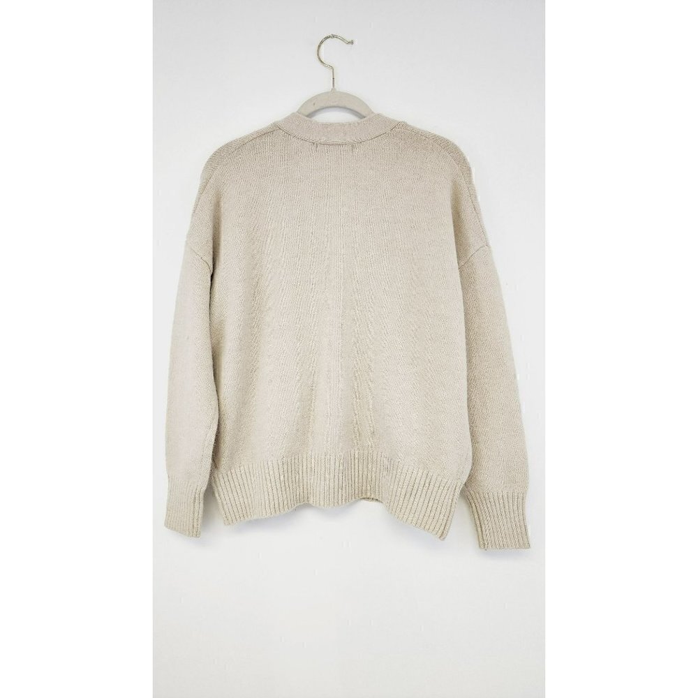 Witty Fox Sweater Tan Rhinestone Button Oversized Cardigan XS - Picture 7 of 7